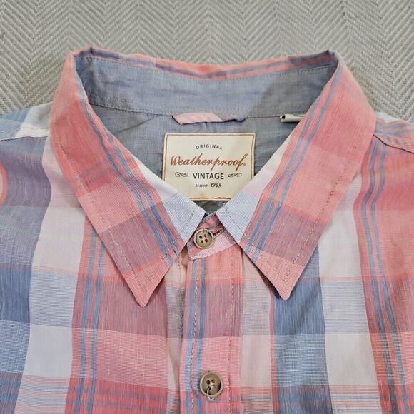 OG Weatherproof Vintage Shirt 2XL Short Sleeve Button Up Americana Normcore - Picture 7 of 16